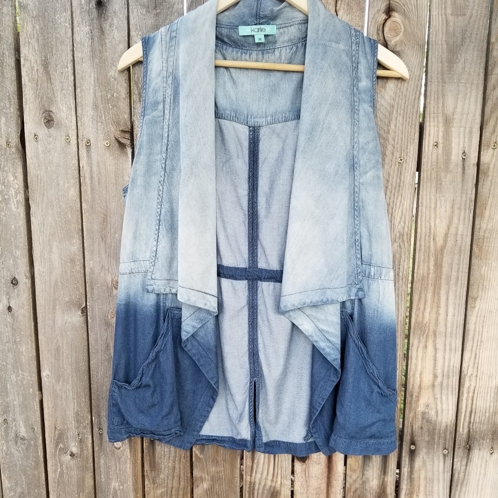 Karlie  chambray vest with a ombre finish size med